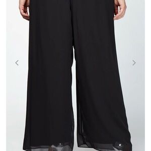 Alex Evenings Black Wide-Leg Pants